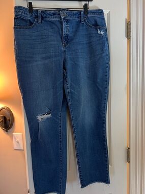 Chicos Blue Women's Distressed Slim Jeans Size 3
